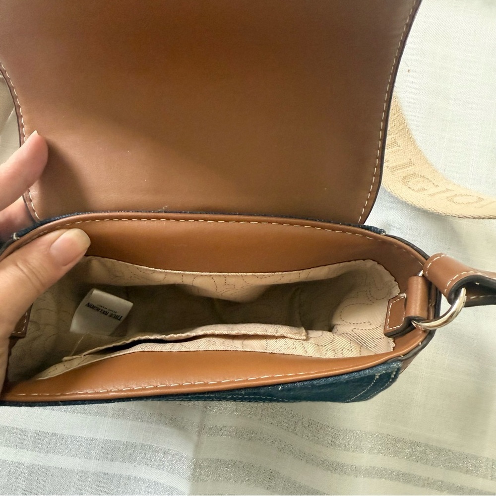 True Religion Horseshoe mini bag denim and faux leather shoulder strap - Picture 12 of 13